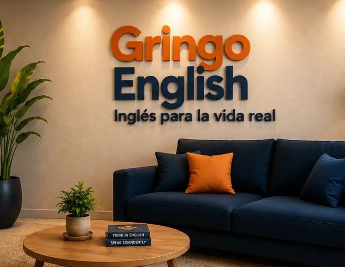 Coach bilingüe explicando inglés en español y portugués a estudiante